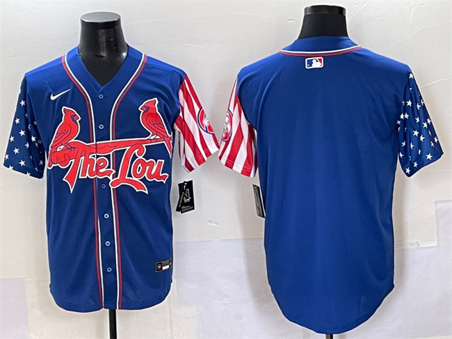Men's St.Louis Cardinals Blank Royal Independence Day Vapor Premier Limited Stitched Baseball Jersey